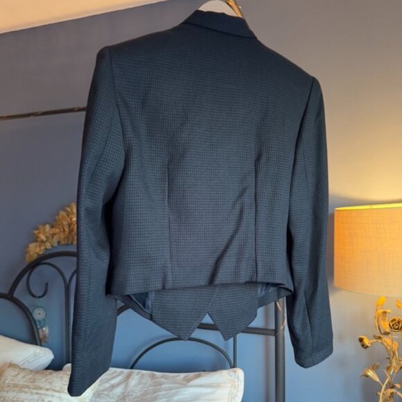 Black and Grey Cropped Double Breasted Blazer - Picture 3 of 13